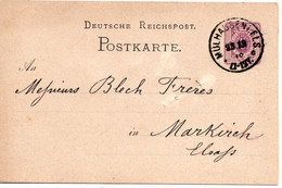 63106 - Deutsches Reich - 1878 - 5Pfennige GAKte MUELHAUSEN -> Markirch - Briefe U. Dokumente