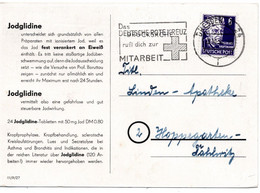 63107 - DDR - 1951 - 6Pfg Hauptmann EF A DrucksKte (Medikamenten-Werbung) DRESDEN - ...  ROTE KREUZ ... -> Hoppegarten - Croce Rossa