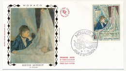 MONACO => Env FDC Soie - 2,00 Berthe Morizot, Le Berceau - Monaco-A  18/1/1972 - FDC