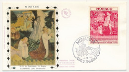 MONACO => 5 Env FDC Soie - 5 Valeurs CANAVESIO - Monaco-A  4/7/1972 - FDC