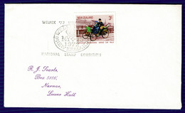 Ref 1581 - New Zealand 1972 Cover - Wellington Stamp Exhibition Welpex Postmark Type 1 Oval - Briefe U. Dokumente