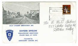 Ref 1581 - New Zealand 1971 Cover - Wellington To Greymouth Stage Coach Mail Special Cancel - Brieven En Documenten