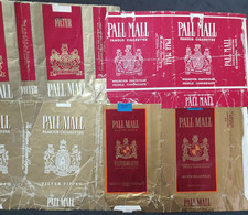 Lote 4 Marquillas Cigarrillos Ciagrette Packs Pall Mall Distintas – Origen: USA - Cajas Para Tabaco (vacios)