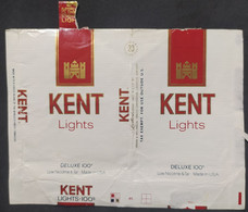 Marquilla Cigarrillos Cigarette Pack Kent Lights Deluxe 100 – Origen: USA - Boites à Tabac Vides