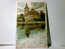 Arbon. Schweiz. Alte Ansichtskarte / Lithographie / Künstlerkarte Farbig Von Carl Biese, Gel. 1899. Blick In G - Arbon