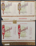 Lote 2 Marquillas Cigarrillos Cigarette Packs Chesterfield – Origen: USA - Contenitori Di Tabacco (vuoti)