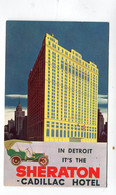 Carte USA : DETROIT  Sheraton  Cadillac Hotel   A   VOIR  !!!! - Detroit