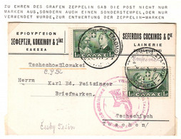 2252 GRECIA GRÈCE GREECE ΕΛΛΑΔΑ  LAINERIE ZEPPELIN ZEPELLIN EDESSA AIR MAIL - Brieven En Documenten