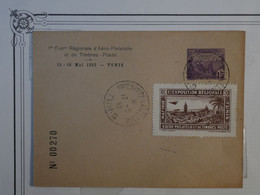 BK8 TUNISIE   BELLE LETTRE ENTIER 1932  TUNIS + VIGNETTE EXPO AERIEN.+AFFR. INTERESSANT ++ ++ - Luftpost