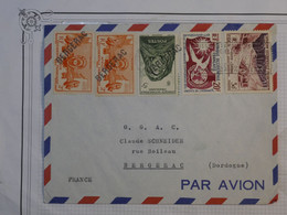 BK8  SENEGAL  AOF BELLE  LETTRE MIXTE +COTE D IVOIRE 1940  DAKAR  +GRIFFE ARRIV.BERGERAC  FRANCE ++AFFR. PLAISANT ++ - Lettres & Documents