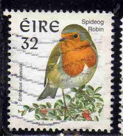 EIRE IRELAND IRLANDA 1997 BIRDS FAUNA SPIDEOG ROBIN BIRD 32c USED USATO OBLITERE' - Used Stamps