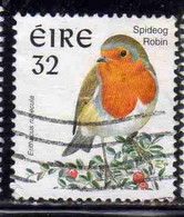EIRE IRELAND IRLANDA 1997 BIRDS FAUNA SPIDEOG ROBIN BIRD 32c USED USATO OBLITERE' - Used Stamps