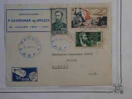 BK8 AEF CONGO  BELLE  LETTRE   1952 PAR AVION  BANGUI  +BRAZZAVILLE +AFFR.  PLAISANT ++ - Lettres & Documents