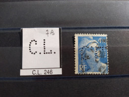 FRANCE TIMBRE  CL 246 INDICE 7 GANDON PERFORE PERFORES PERFIN PERFINS PERFO PERFORATION PERFORIERT - Used Stamps