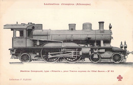 CPA - TRANSPORT - Train - Les Locomotives étrangères - Allemagne - Compound Atlantie N°63 - Trains