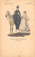 MODE - MODES DE PARIS - ANNEE 1867 - JOURNAL DES DEMOISELLES, PARIS 9° ARR - CARTE DESSINEE, ILLUSTRATEUR - Mode