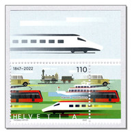 Switzerland 2022 (3/2022) Oeffentlicher Verkehr - Train - Locomotive - Steam Train - Ship - Bus - Lokomotive - MNH ** - Nuovi