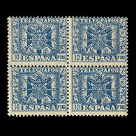 Telégrafos.1949. Escudo España.10p.Blq 4.Nuevo**.Edifil.92 - Telegramas