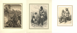 Indianer Und Trapper Lot Mit 12 Holzstichen Um 1880 I-II - Native Americans