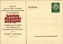 DR-GSK - PP 127 C 20/01 Ausstellung Gutenberg-Museum HEIDELBERG VERMÄCHTNIS Und AUFGABE 1936 I Selten! Frech 110.- Expo - Other & Unclassified