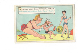 Cpa - Illustration Humour - Jean De PRESSAC : Il Y A Loin De La " Croupe " Aux Lèvres Femme Pin'up Fume Cigarette Tente - Preissac