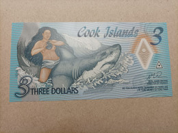 Billete De Las Islas Cook De 3 Dólares, Serie AA003606, Año 2021, UNC - Cook