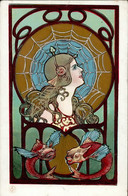 Jugendstil Frau Fische 1910 I-II Art Nouveau - Unclassified