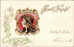 Jugendstil Frau Präge-Karte 1902 I-II Art Nouveau - Unclassified