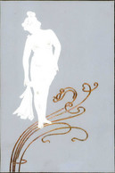 Jugendstil Frau Präge-Karte I- Art Nouveau - Unclassified