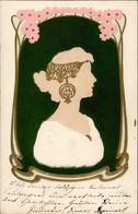 Jugendstil Frau Präge-Karte I-II Art Nouveau - Unclassified