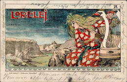 Jugendstil Lorelei Künstler-Karte 1901 I-II Art Nouveau - Unclassified