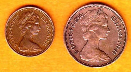 GB - 2 New Pence  Elisabeth II  1980 + 1 New Pence 1973 - 2 Pence & 2 New Pence