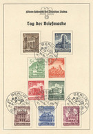 NS-GEDENKBLATT WK II - DINA5-Gedenkblatt TAG Der BRIEFMARKE BERLIN 1939 Mit S-o Kpl. Satz WHW I - Unclassified