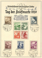 NS-GEDENKBLATT WK II - GroßesGedenkblatt TAG Der BRIEFMARKE BERLIN 1939 Mit S-o Kpl. Satz WHW I - Unclassified