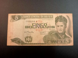 BOLIVIA 5 BOLIVIANOS 2001 P 203c USADO USED - Bolivie