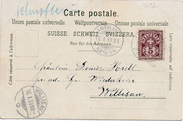 31132# CARTE POSTALE De SCHÜPFHEIM ? Obl AMBULANT N°14 1899 Pour WILLISAU - Ferrovie