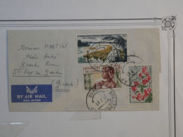 BK8 AEF CONGO  BELLE  LETTRE  1961 PAR AVION BRAZZA  A STE FOY +++AFFR. INTERESSANT ++ - Briefe U. Dokumente