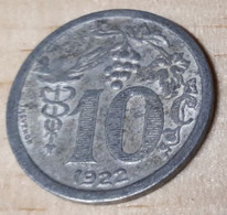 FRANCE 10 CENTIMES ALUMINIUM THEVENON 1922 UNION DES COMMERCANTS DETAILLANTS D'EPERNAY - Monétaires / De Nécessité
