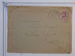 BK8  MAROC  BELLE  LETTRE  1916 PETIT BUREAU SEFROU A TOULON FRANCE +TP SURCHARGE +AFFR. PLAISANT ++ - Storia Postale