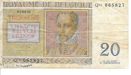 BELGIQUE - 20 Francs  - 3/4/1956 - (132) - 20 Francos