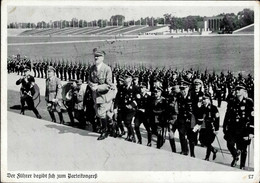 REICHSPARTEITAG NÜRNBERG 1937 WK II - Zerreiss 27 Der Führer Begibt Sich Zum Parteikongreß Mit SS-HIMMLER S-o I-II - War 1939-45