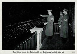 REICHSPARTEITAG NÜRNBERG 1938 WK II - PH 38/45 Führer Nimmt Den Vorbeimarsch Des Fackelzuges Der Pol. Leiter Ab I - War 1939-45