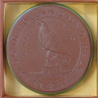 WK II Medaille Meissener Porzellan Feldzug In Holland Und Belgien 1940 50mm Braun Mit Grünen Rand Im Etui I-II - War 1939-45