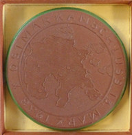 WK II Medaille Meissener Porzellan Ostmarkanschluss 1938 50mm Braun Mit Grünen Rand Im Etui I-II - War 1939-45