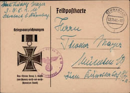 WK II Orden Eiserne Kreuz 2.. Klasse Am Band Auf Feldpost I-II - War 1939-45