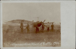 Flugwesen Pioniere Flugmaschine Charlett Cottbus 1912 Foto-Karte I-II (Marke Teilweise Entfernt) Aviation - Other & Unclassified