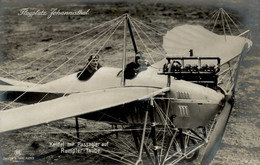 Flugzeug Keidel Mit Passagier Auf Rumpler Taube Flugplatz Johannisthal 1913 I-II Aviation - Autres & Non Classés