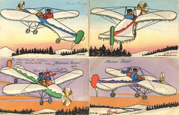 Flugzeug Neujahr MM Vienne Nr. 626 4'er Set Künstler-Karten I-II Aviation Bonne Annee - Other & Unclassified