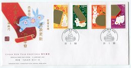 RC 15687 HONG KONG NEW YEAR GREETINGS FDC 1er JOUR EMIS EN 1999 TB - FDC