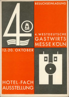 KÖLN - KÜNSTLERKARTE 4.Westdeutsche GASTWIRTS-MESSE HOTEL-FACH-AUSSTELLUNG I - Koeln